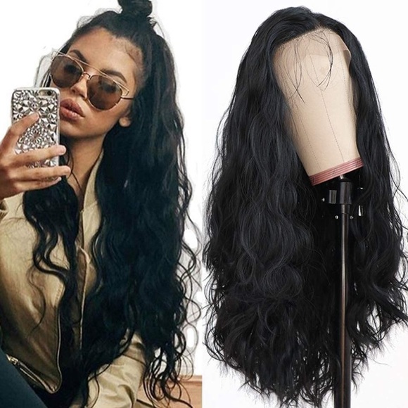 💕22” BLACK LOOSE WAVE LACE-FRONT WIG *NEW* 💕
